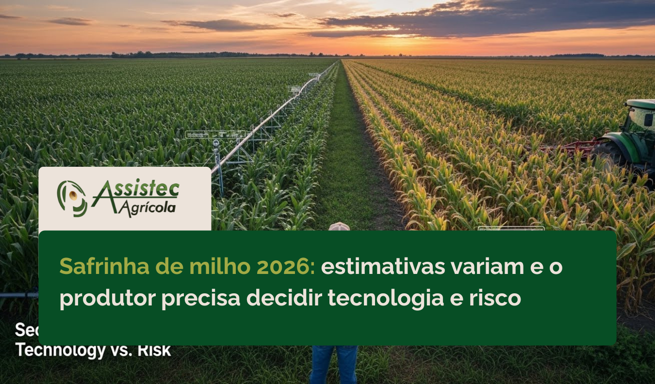 Milho safrinha 2026: incerteza de clima e tecnologia amplia variação de área e produção | Assistec Agrícola
